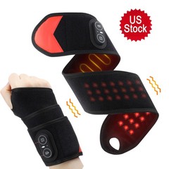 Cordless Wrist Hand Heating Pad Massage for Carpal Tunnel Red Light 660-830nm US
