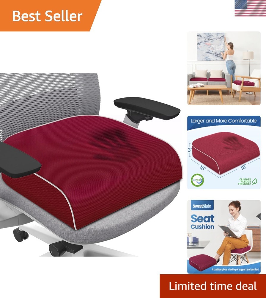 Versatile Memory Foam Seat Cushion – Tailbone Relief for Car, Office & Airplane