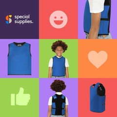 Sensory Compression Vest Deep Pressure Comfort Blue, Small