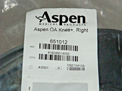 NEW & Never Used Aspen Medical OA Knee+ Right Brace Model 651012