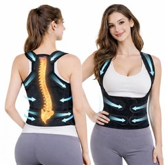 TNDCKP Posture Corrector for Men and Women – Dual-Zone Elastic Medium, Black