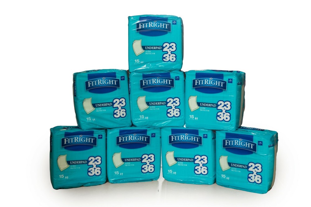 Medline dog pet Urinary Incontinence Disposable FitRight Underpad 23 X 36 120 pc
