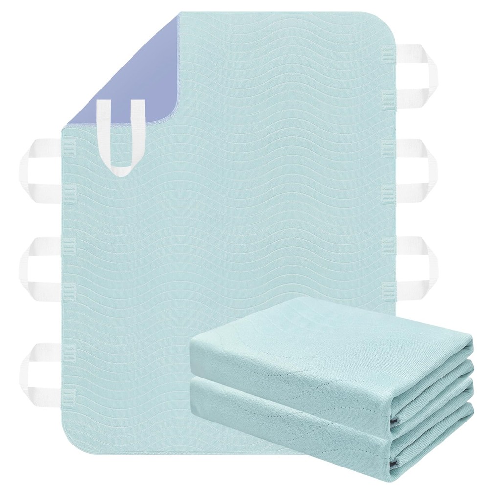 Bed Pads for Incontinence Washable 36×52 Inch – 2 Pack, Light Green