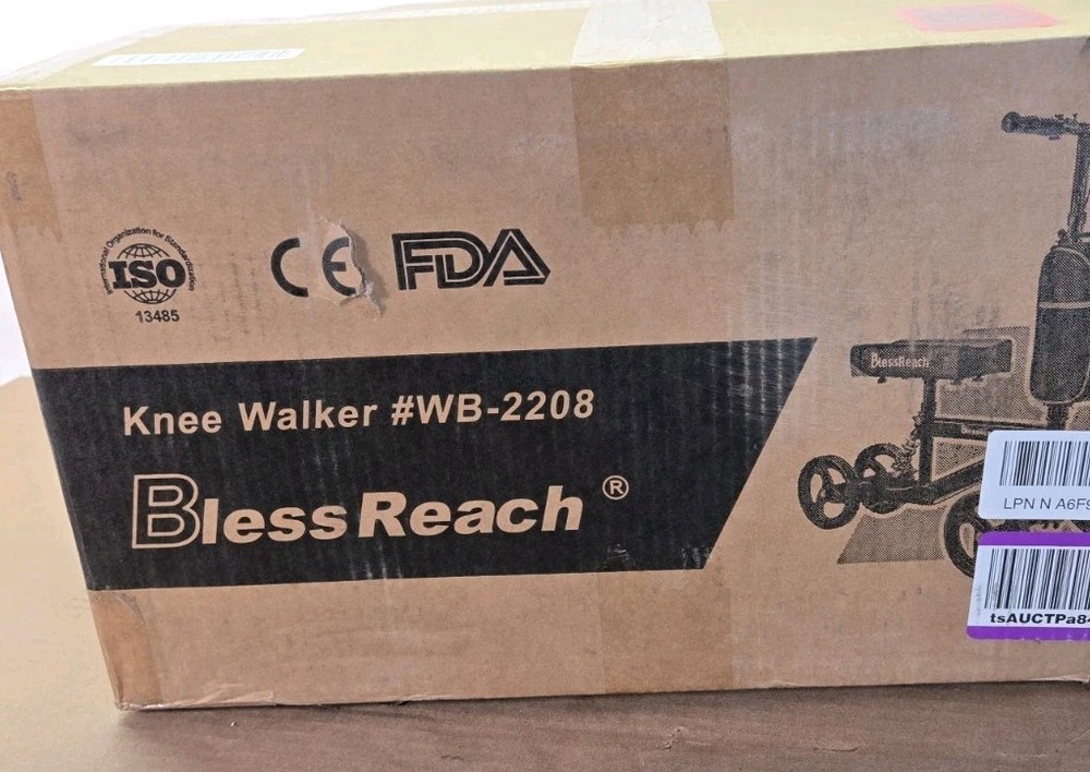 Blessreach Wb-2208 Knee Scooter Folding Steerable Walker Purple – NIB