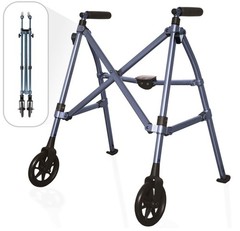 Stander Space Saver Short Walker Rolling Mobility Aid 2-Wheel, Cobalt Blue