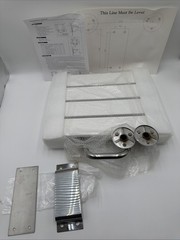 Wall Mounted Folding Shower Seat 350 lb Plastic Wood Stainless Steel Bench