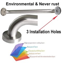 Brushed Nickel Shower Grab Bar 16 Inch – 1 1/4″ Diameter, iMomwee 2 Pack Stainle