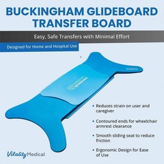 Buckingham Glideboard Patient Transfer Board Sliding Mobility Aid White Teal UK
