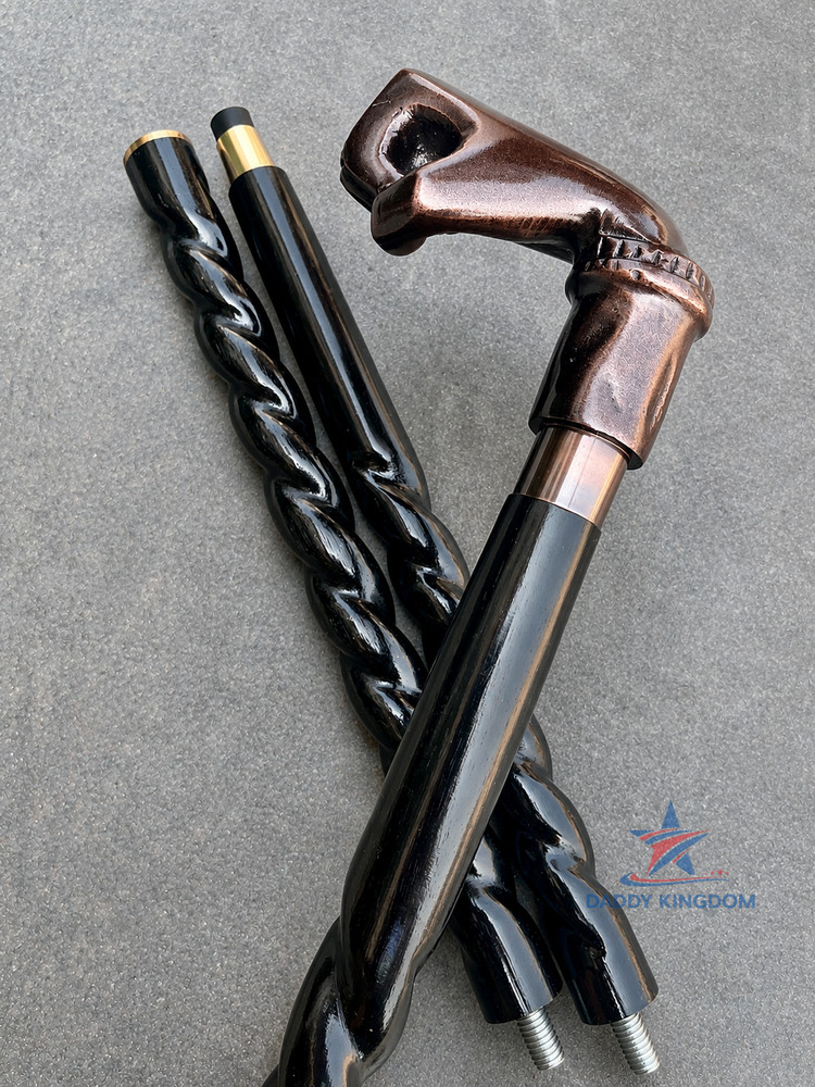 Solid Brass Punch Head Vintage Black Wooden Walking Stick Cane handmade Gift