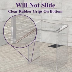Acrylic Shower Bench for Inside Shower Stool – Non Slip – 300 lbs – 17″ H – I…