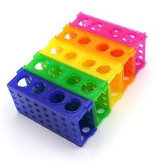 HS29022G 4 Way Tube Rack, Polypropylene, Assorted Colors, Blue, Green, Pink, Yel