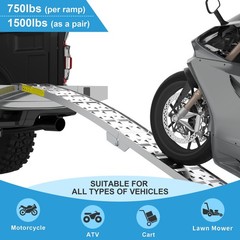 2PCS 7.5FT Heavy Duty Aluminum Loading Ramp for Pickup Truck Bed 1500LB Capacity
