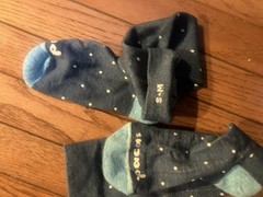 Pacas Wool Compression Socks Blue Wit White Polka Dots S To M 2nds