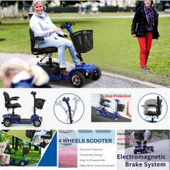 2024 4 Wheels Mobility Scooter Power Wheelchair Folding Electric For Home Travel