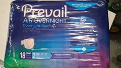 Prevail Incontinence Brief Overnight 72 Ct (Box of four 18 Packs)