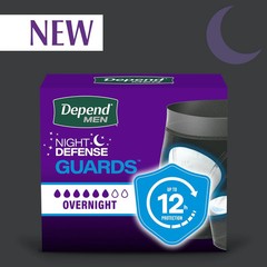 Depend Guards Incontinence Pads for Men, Overnight Absorbency, 84 Count, Packagi