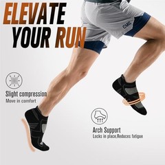 Mens Running Socks 6 Pairs with Arch Compression Support, 10-12 Multicolor