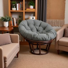 Luxurious Thick Papasan Round Cushion for Indoor/Outdoor Swing Patio (No Chair)