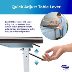 Bed Table, Height Adjustable & Tilting Overbed Table, Hospital Bedside Table,…