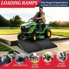 1&2PCs 29″ x 48″ Shed Ramp for Riding Mower Anti-Slip Punch Plate Ramp 1500 LB