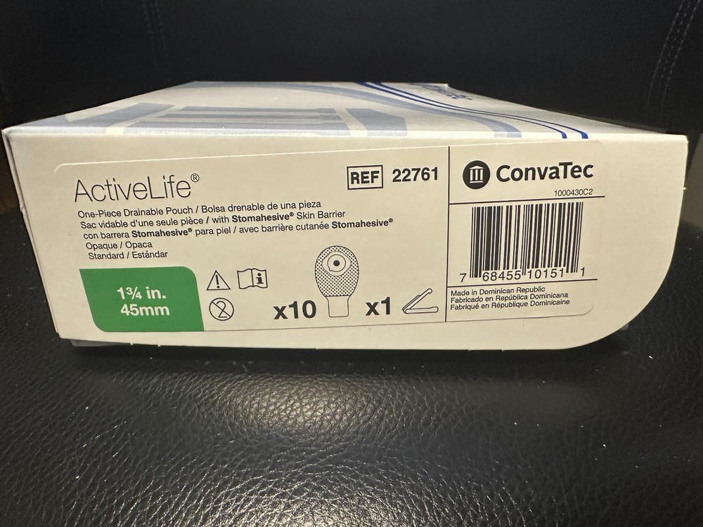 CONVATEC 22761 ActiveLife Cut-to-Fit Drainable Pouch 8 in Box New