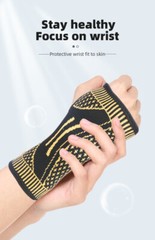 Copper Sports Wrist Hand Support Brace Splint Carpal Tunnel Sprain Arthritis NEW