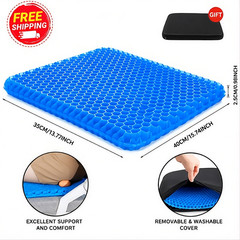 Gel Seat Cushion Honeycomb Chair Pad Breathable Office Car Wheelchair Sitting