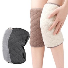 Dark Gray Thermal Plush Padded Knee Braces Leg Warmers Adjustable Wrap
