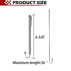 Telescoping Wire Reacher Pole, 36 Inch Extended Length, 6.375 Inch Collapsed …