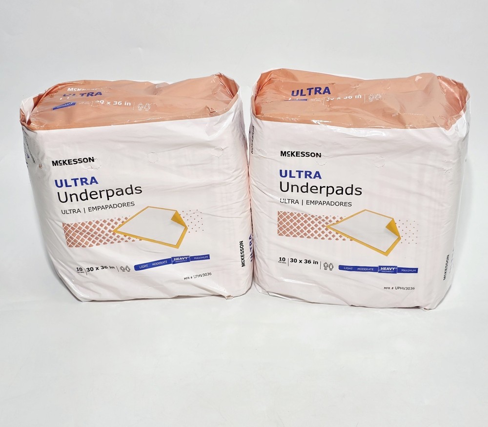 20 McKesson Ultra Heavy Absorbency Adult Bed Pad Disposable Underpads 30×36″