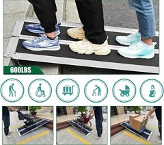 Fit For 8FT Used Home Wheelchair Ramp Non-Skid Folding Aluminum Ramps Steps