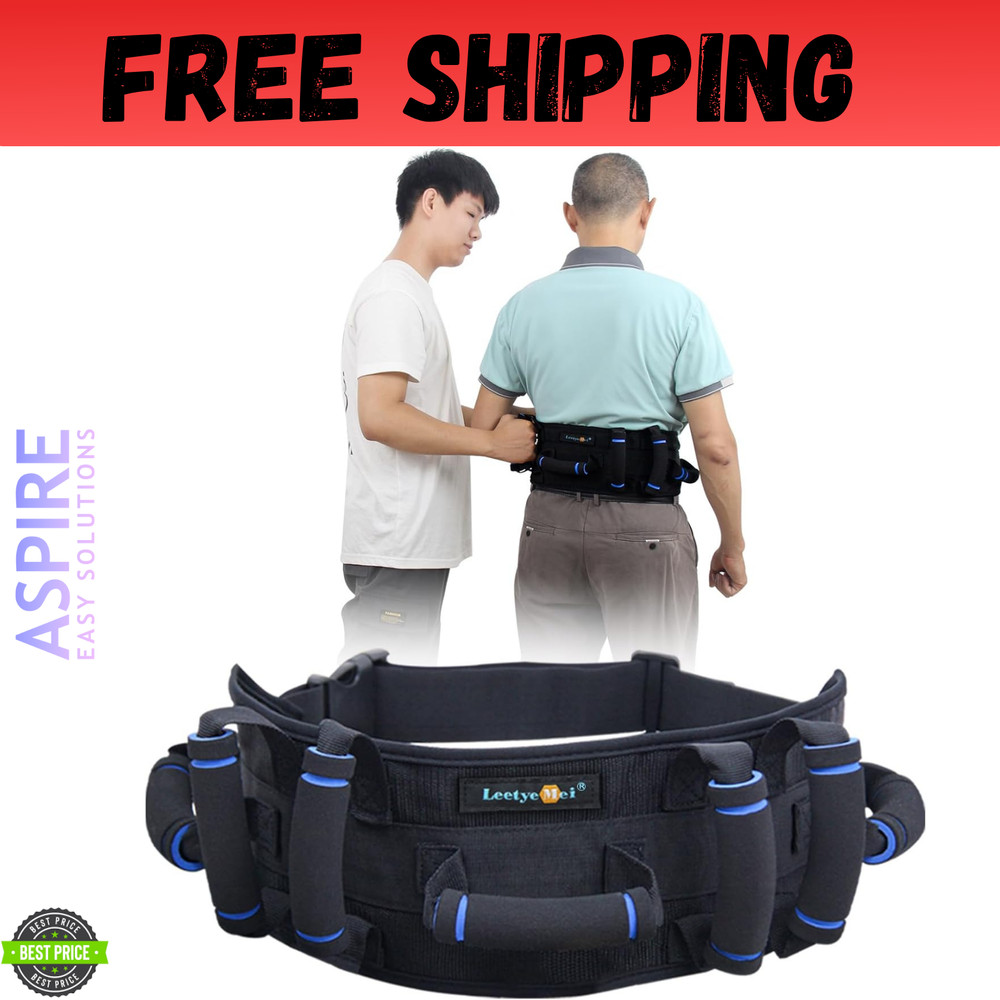 Gait Belts Transfer Belt for Seniors with 7 Handles, Gate Belt for Elderly Lift