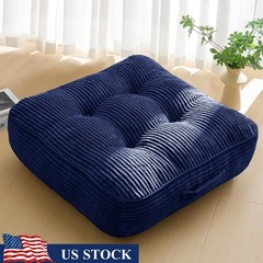Machine Washable Corduroy Floor Cushion Extra Thick Foam Support Kids Adults New