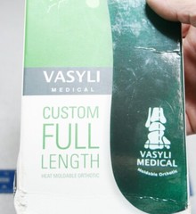 Vasyli Heat Moldable Custom Full Length Green Orthotic Insoles Kids Small