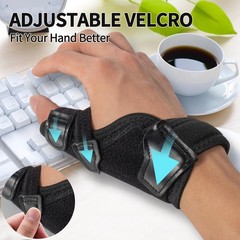CLYGER Thumb Brace 2-in-1 Removable Support Splint Wrist Brace Black 1 pack