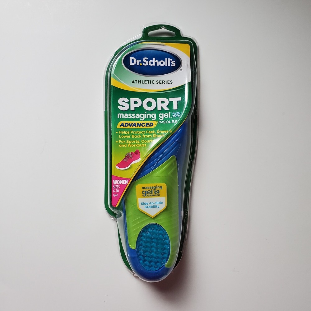 Dr Scholls Sport Massaging Gel Advanced Shoe Insoles Womens Size 6-10 Athletic *