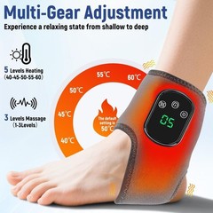 Electric Foot Ankle Massager Relieve Ankle Pain 5 Heat Levels, 3 Vibration Modes