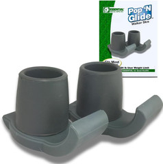 Walker Ski Glides Easy Use Universal Fit Gray 1 1/8 Inch for Indoor Outdoor Use