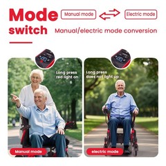 Blue Foldable Electric Wheelchair for Adult, 35Miles Travel Distance, 700W Motor