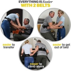 Gait Belt with 6 Handles Transfer Belt Fle to Unlock – 50″ Holds up 500 LBS -…