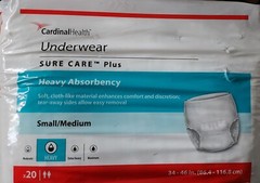 Cardinal Heath Underwear 20 count Pack S/M Sure/Care ➕️ Protective Buy More & $$
