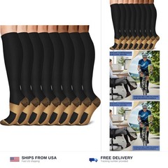 Sooverki Copper Compression Socks for Men & Women 8 Pack 15-20mmHg – Knee Hig…