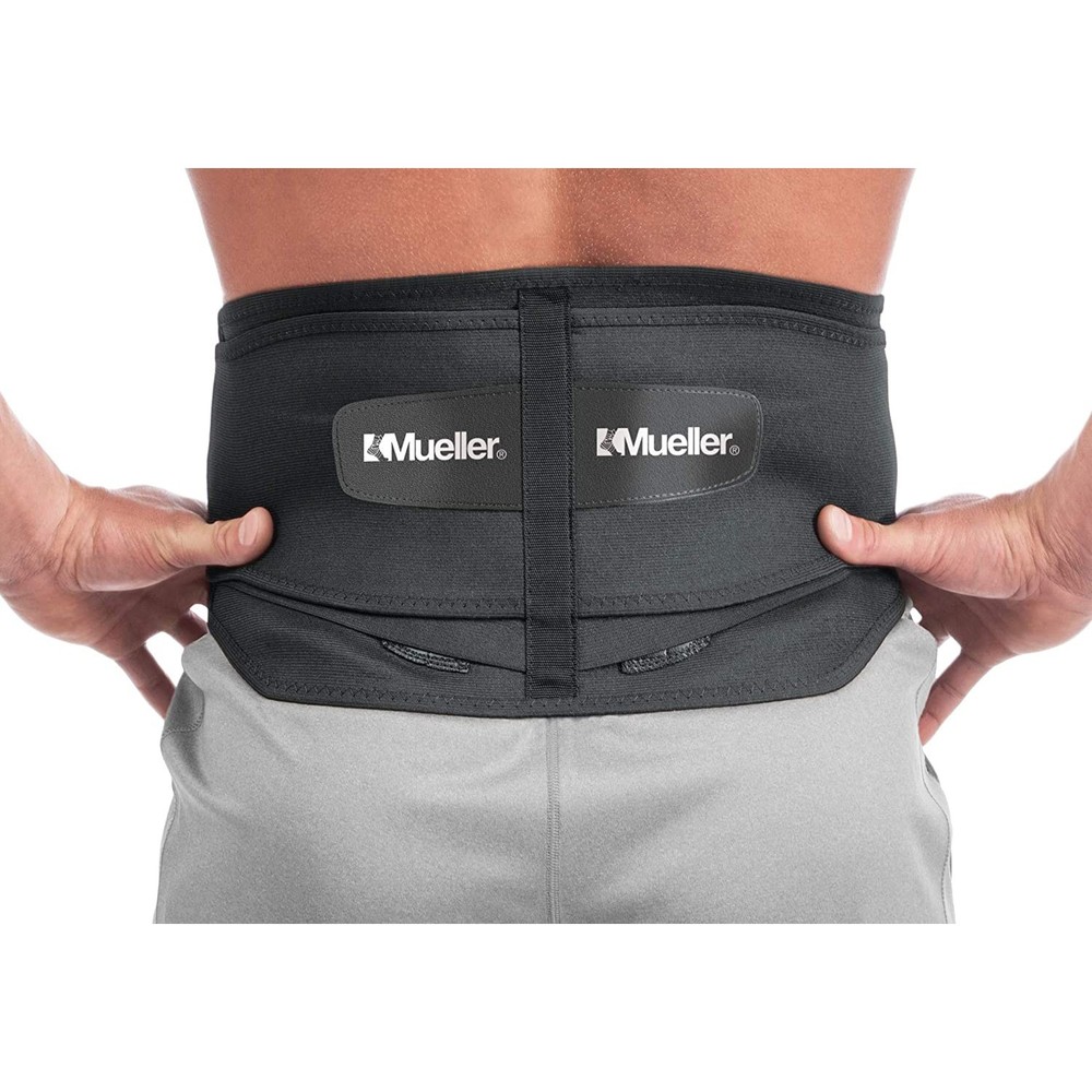 Mueller Lumbar Back Brace with Removable Pad: Extended Plus Size (Black)