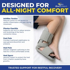 Padded Night Splint 90 Degree Immobilizing Stretching Sleep Boot- Foot Recovery