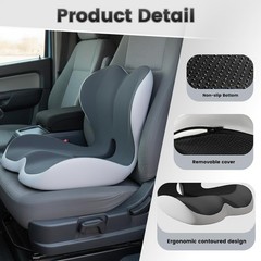 Truck Seat Cushion Ergonomic Memory Foam with Lumbar Support – Orthopedic Car Se