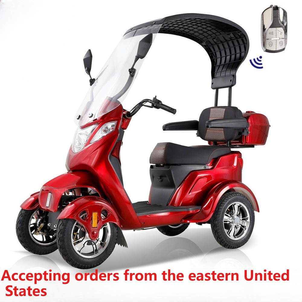 1000W Heavy Duty 4 Wheels Mobility Scooter w/ Roof 40 Miles 15 MPH for Seniors