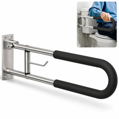 Botabay Foldable Toilet Grab Bar Paper Holder 24 Wall Mounted Bathroom Handicap