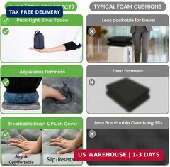 Inflatable Seat Cushion with Soft Comfort Cover – Portable Travel Air Pad for Lo