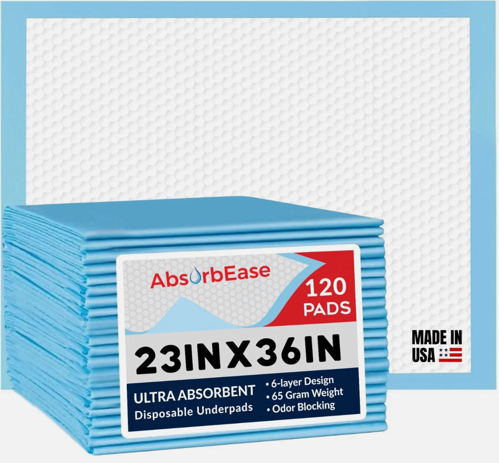 120 Adult Urinary Heavy Incontinence Disposable Bed Pee Underpads 23×36 Bed Pads