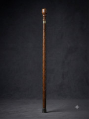 Handcrafted Wooden Walking Cane for Seniors- Intricate Hand Carved Diamond Patt